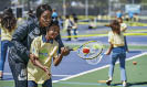 April 12, 2018 - During the Sloane Stephens Foundation Net Generation Day at Centennial High School in Compton, California.