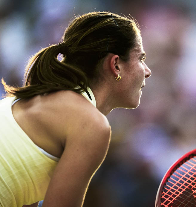 Emma Navarro in action during a women's singles match at the 2024 US Open on Wednesday, Aug. 28, 2024 in Flushing, NY. (Mike Lawrence/USTA)