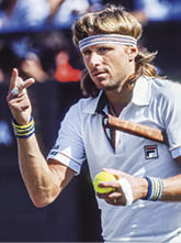 Action shot of Bjorn Borg during an early 1980’s US Open at the National Tennis Center in Flushing, New York. Photo by Stephen Szurlej