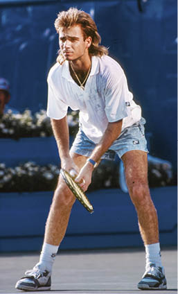 1988 US Open; Player Action; Andre Agassi