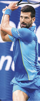 Novak Djokovic in action during a men's singles championship match at the 2023 US Open, Sunday, Sep. 10, 2023 in Flushing, NY. (Garrett Ellwood/USTA)