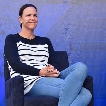 August 23, 2019 - Lindsay Davenport on Center Stage at the 2019 US Open. (Photo by Fernando Colon/USTA)