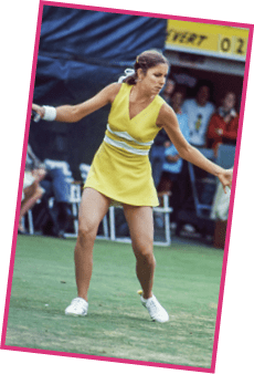 Circa 1974 US Open with Chris Evert at the West Side Tennis Club in Forest Hills, New York