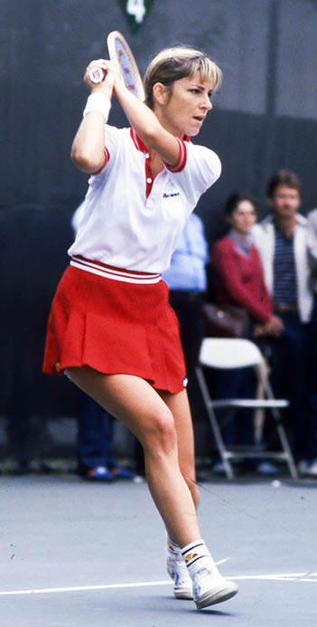 Circa 1981 US Open with Chris Evert at the National Tennis Center in Flushing, New York