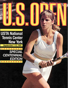 Flat art of the US Open Program Championship Magazine from the 1981 tournament at the National Tennis Center in Flushing, New York