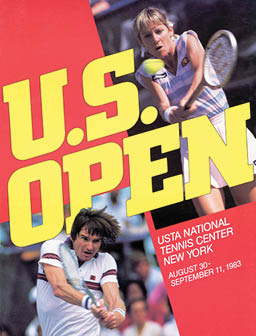 Flat art of the US Open Program Championship Magazine from the 1983 tournament at the National Tennis Center in Flushing, New York
