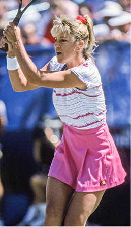 Circa 1989 US Open with Chris Evert at the National Tennis Center in Flushing, New York