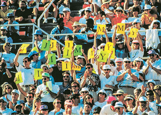 Jimmy Connors fans at the 1991 US Open at the National Tennis Center in Flushing, NY