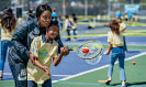 April 12, 2018 - During the Sloane Stephens Foundation Net Generation Day at Centennial High School in Compton, California.