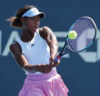Christasha McNeil in action during a junior girls' singles match at the 2023 US Open, Sunday, Sep. 3, 2023 in Flushing, NY. (Brad Penner/USTA)