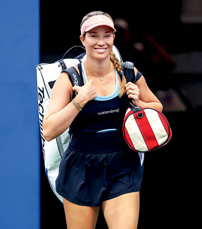 Danielle Collins walks onto the court during a women's singles match at the 2023 US Open, Wednesday, Aug. 30, 2023 in Flushing, NY. (Brad Penner/USTA)
