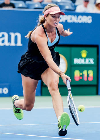 Danielle Collins in acton during a women's singles match at the 2023 US Open, Wednesday, Aug. 30, 2023 in Flushing, NY. (Brad Penner/USTA)