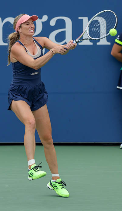 Danielle Collins in action during a women's singles match at the 2023 US Open, Monday, Aug. 28, 2023 in Flushing, NY. (Brad Penner/USTA)