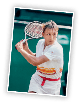 LONDON - JUNE 1982: Martina Navratilova in action during the Wimbledon Lawn Tennis Championships held in 1982 at the All England Lawn Tennis and Croquet Club in London. (Photo by Getty Images)
