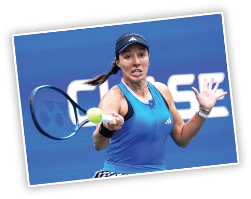 Jessica Pegula in action during a women's singles match at the 2023 US Open, Monday, Sep. 4, 2023 in Flushing, NY. (Garrett Ellwood/USTA)