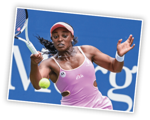 Sloane Stephens in action during a women's singles match at the 2023 US Open, Monday, Aug. 28, 2023 in Flushing, NY. (Mike Lawrence/USTA)